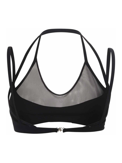 Attico Mesh-panel Criss-cross Bralette Top In Black