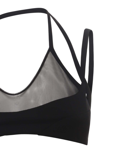 Attico Mesh-panel Criss-cross Bralette Top In Black