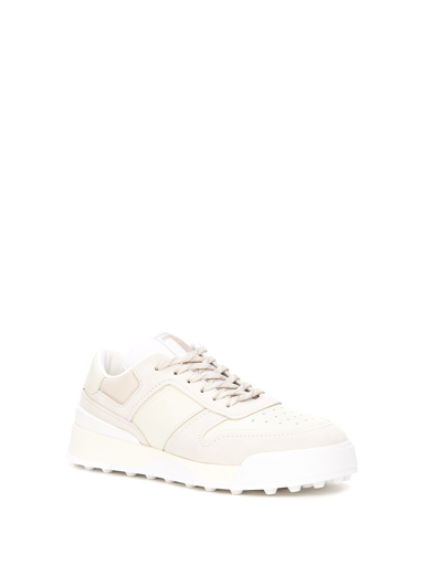Shop Tod's Suede And Leather Sneakers In White