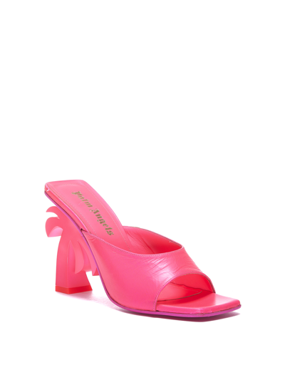 Shop Palm Angels Palm Heel Leather Sandals In Fuchsia