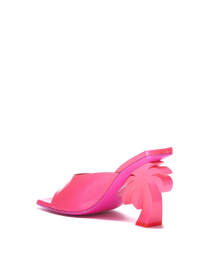 Shop Palm Angels Palm Heel Leather Sandals In Fuchsia
