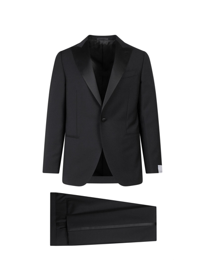 Shop Caruso Wool And Mohair Tuxedo In Negro