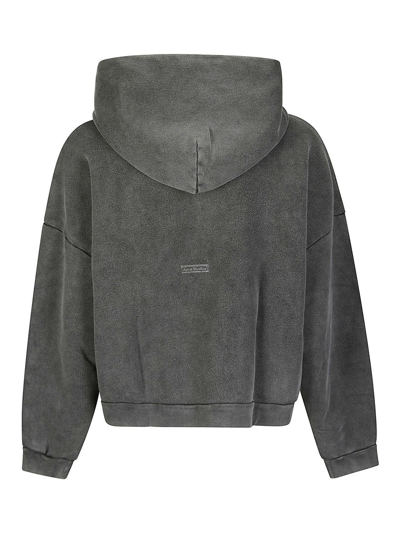 Acne Studios Logo Patch Cotton Hoodie In Grey