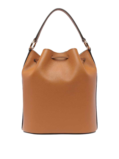 Shop Tod's T-timeless Small Bucket In Brown