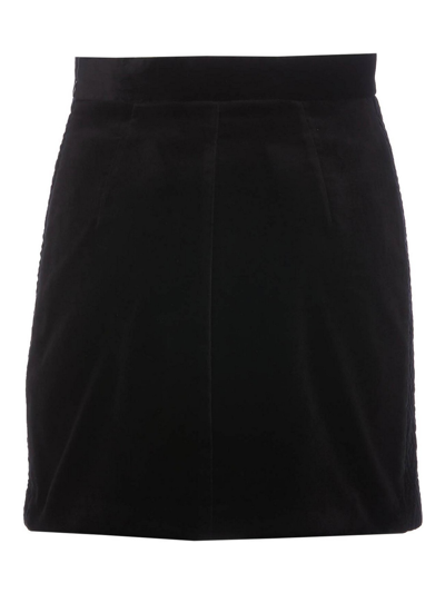 Shop Elisabetta Franchi Mini Velvet Skirt In Black