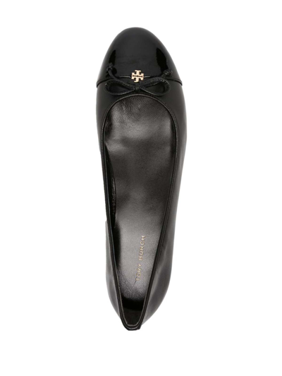 Shop Tory Burch Bow Ballerina Shoes In Black