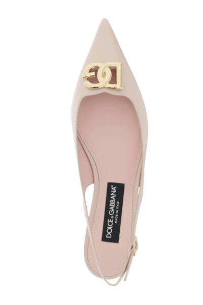 Shop Dolce & Gabbana Slingback Ballet Flats With Dg Logo
