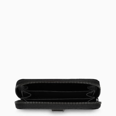 Shop Dolce & Gabbana Dolce&gabbana Black Dauphine Leather Zipped Wallet