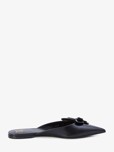 Valentino Garavani Women Flat Mules In Leather In Black