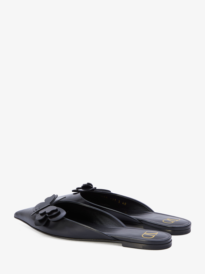 Valentino Garavani Women Flat Mules In Leather In Black