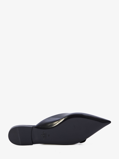 Valentino Garavani Women Flat Mules In Leather In Black