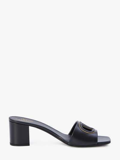 Shop Valentino Slide Vlogo Signature Sandals In Black