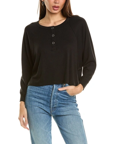 Shop Chaser Cozy Rib Oversized Cropped Sweater In Black