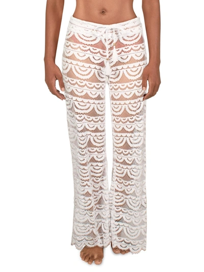 Shop Pq Swim Malibu Womens Lace Pants Cover-up In White