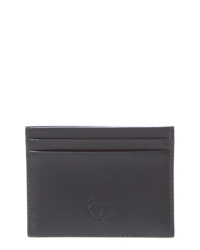 Shop Christian Louboutin Kios Leather Card Holder In Black