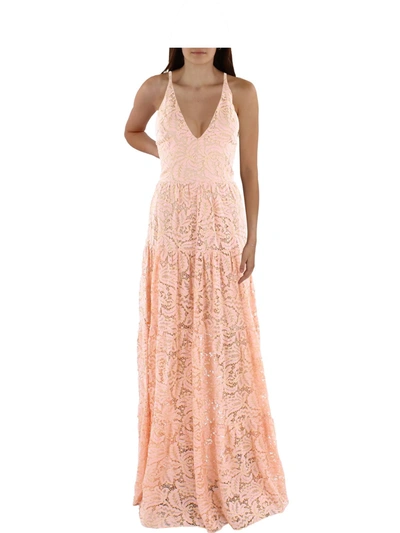 Shop Dress The Population Olinda Womens Lace Metallic Maxi Dress In Pink