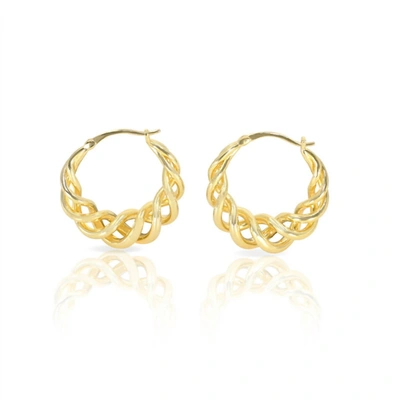 Shop Jackie Mack Designs Twisted Hoops In Gold