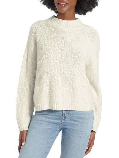 Shop Splendid Ada Womens Wool Blend Mock Neck Pullover Sweater In White