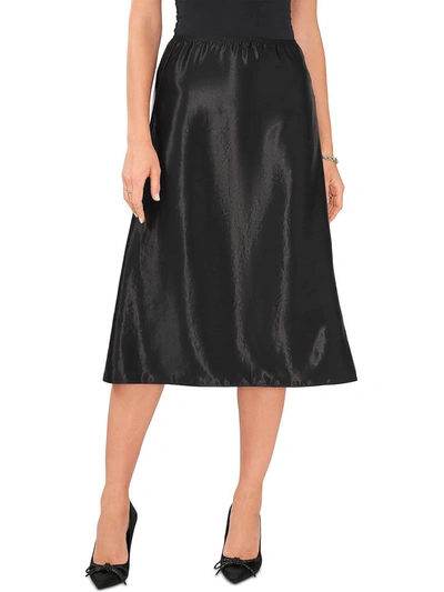 Shop Vince Camuto Womens Satin A-line Midi Skirt In Black
