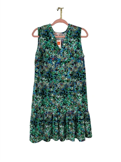 Shop Jude Connally Annabelle Dress In Watercolor Floral Green In Multi