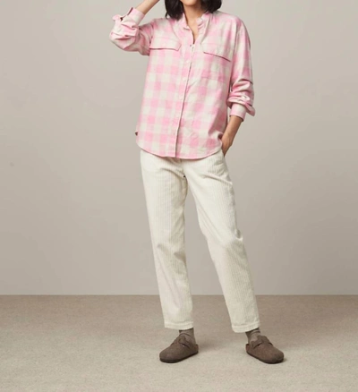 Shop Hartford Claudius Flannel Shirt In Pink Plaid
