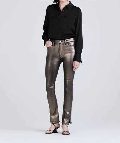 Derek Lam 10 Crosby Kyle Metallic High Rise Split Hem Skinny Jeans In Multi