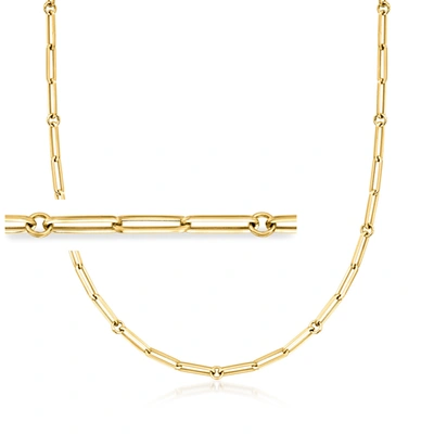 Ross-simons Italian 18kt Yellow Gold Paper Clip Link Necklace In Multi