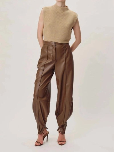 Shop Ronny Kobo Illio Pant In Chocolate In Gold