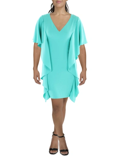 RALPH LAUREN WOMENS GEORGETTE KNEE-LENGTH SHIFT DRESS 