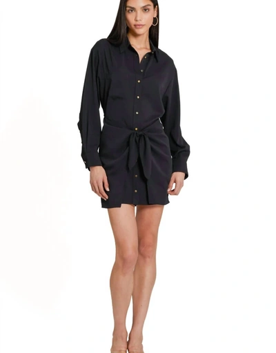 Shop Amanda Uprichard Long Sleeve Lindy Dress In Black