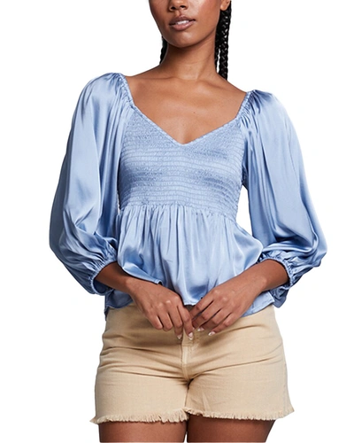Shop Chaser Stretch Silky Top In Blue