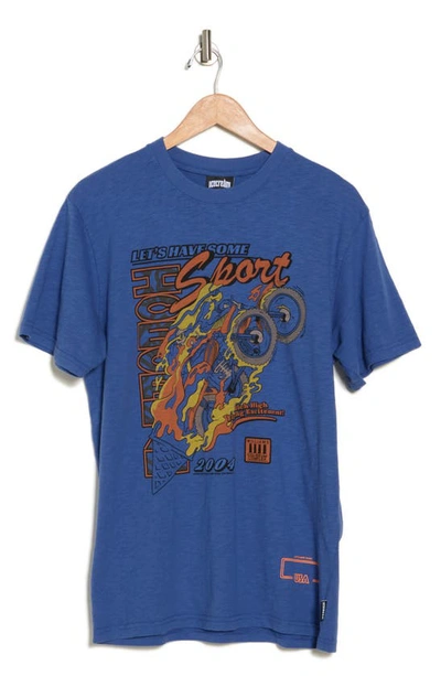 Shop Icecream Fire Ride Cotton Graphic T-shirt In Dutch Blue
