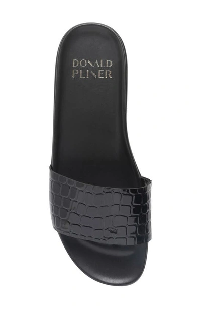 Shop Donald Pliner Fiji Suede Slide Sandal In Black/ Black