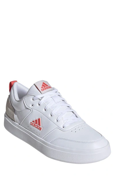 Shop Adidas Originals Park St. Tennis Sneaker In White/ Scarlet/ Grey 1