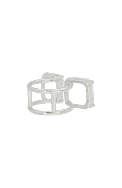 Shop Nordstrom Rack Clear Crystal Toi Et Moi Ring In Clear- Rhodium