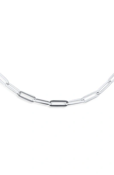 Bling Jewelry Paper Clip Chain Necklace In Silver