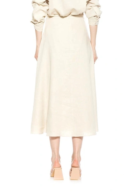 Shop Alexia Admor Brilyn Linen Midi Skirt In Sand