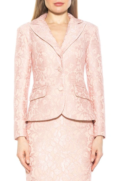 Alexia Admor Jessica Peak Lapel Lace Blazer In Blush