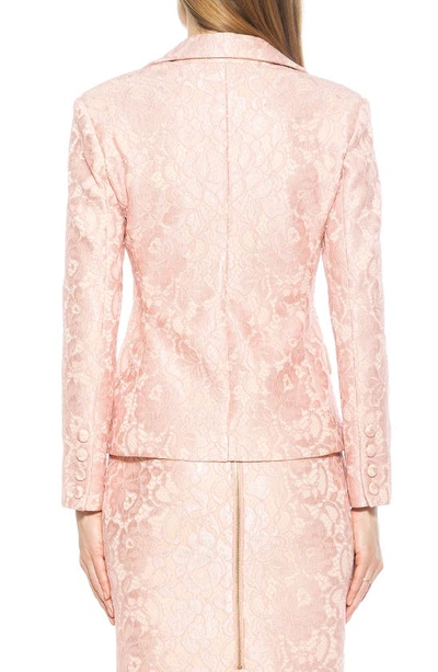 Alexia Admor Jessica Peak Lapel Lace Blazer In Blush