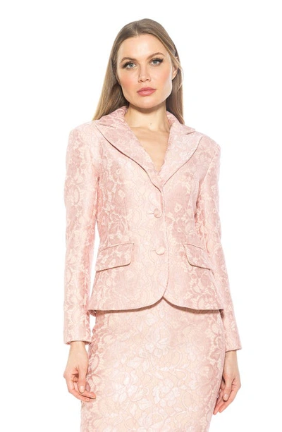 Alexia Admor Jessica Peak Lapel Lace Blazer In Blush