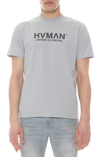 Shop Hvman Basic Logo Cotton T-shirt In Heather Grey