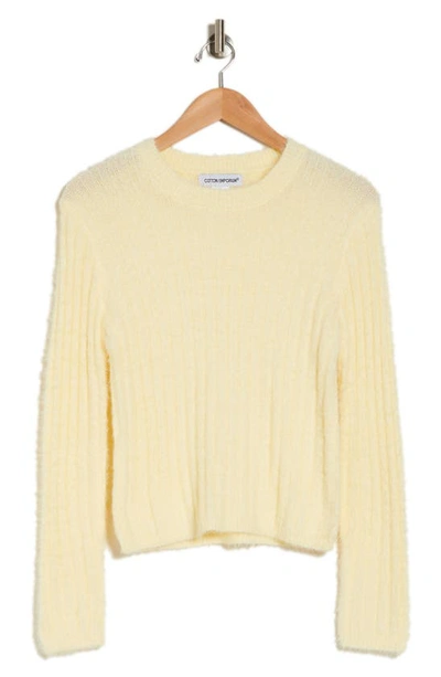 Shop Cotton Emporium Eyelash Knit Pullover Sweater In Yellow