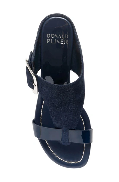 Shop Donald Pliner Vine Buckled Wedge Sandal In Navy-nvy