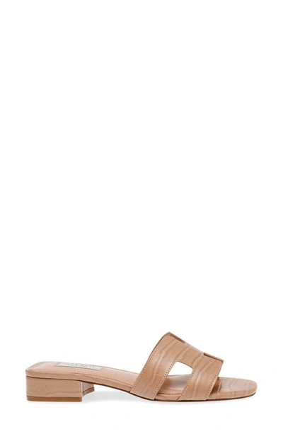 Steven New York Hutchy Croc Embossed Sandal In Cafe Croco