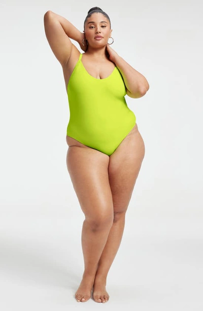 Shop Good American Always Sunny One-piece Swimsuit In Electric Lime002