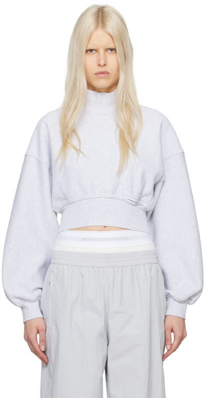 Shop Alexander Wang T Gray Classic Turtleneck In 050 Light Grey