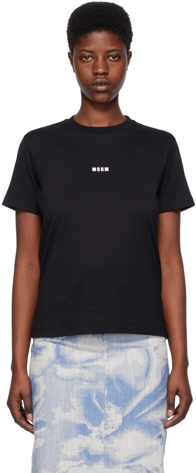 Shop Msgm Black Micro T-shirt In 99 Black