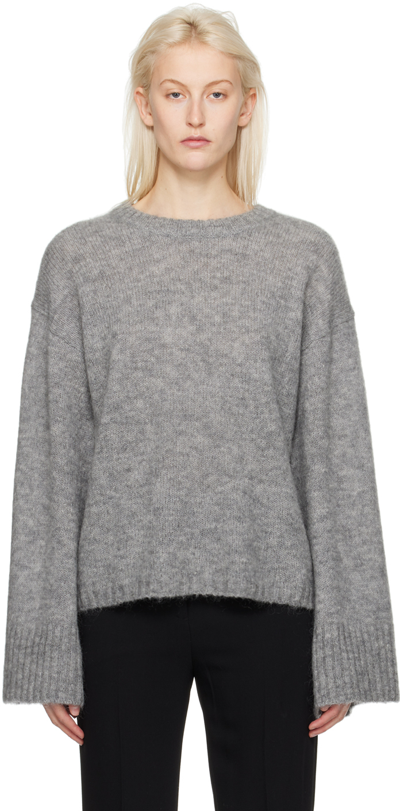 Shop By Malene Birger Gray Cierra Sweater In T5m Grey Melange