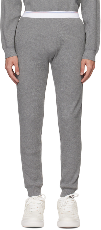 Shop Alexander Wang Gray Two-pocket Sweatpants In Dark Heather Grey
