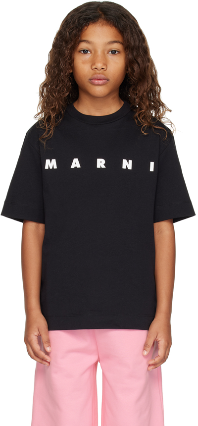 Shop Marni Kids Black Printed T-shirt In 0m900